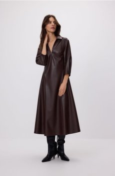 Reserved - Сукня зі штучної шкіри - коричневий - 652EH-88X