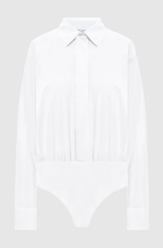 Белое боди AERE в стиле рубашки