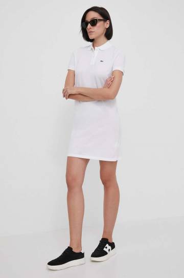 Хлопковое платье Lacoste цвет синий mini прямое Хлопковое платье Lacoste цвет синий mini прямое