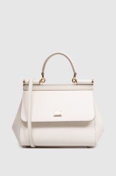 Белая кожаная сумка Sicily