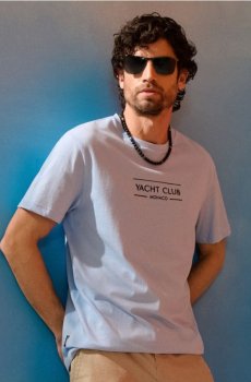 Бавовняна футболка - блакитний