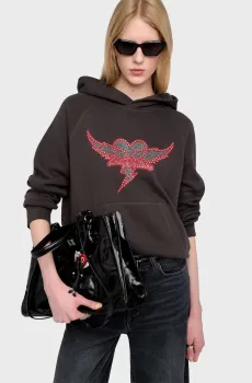 Женское темно-серое худи Georgys Серый L ZADIG&VOLTAIRE JWSS01688_CARBONE