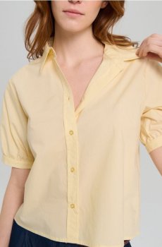 Сорочка блуза з пишними рукавами - світло-жовтий