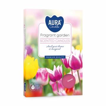 Ароматическая свеча Bispol Scented Candle Aura Fragrant Garden, 6 шт (p15-364)