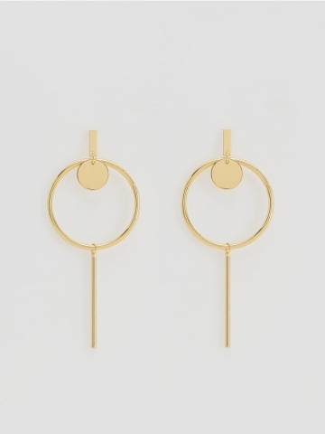 Reserved - Сережки-підвіски - золотий - 309FD-GLD