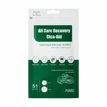 Патчи антибактериальные Purito All Care Recovery Cica-Aid против прыщей, 51 шт Патчи антибактериальные Purito All Care Recovery Cica-Aid против прыщей, 51 шт