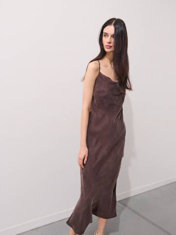 Mohito - Сукня максі на бретельках - темно-коричневий - 42