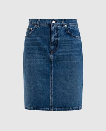 Синяя юбка джинсовая с логотипом