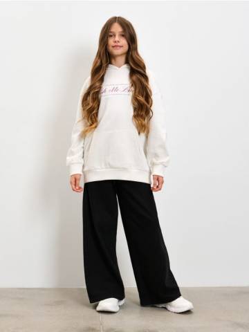 Худі з написом - кремовий