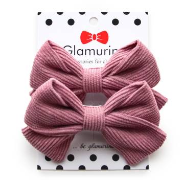 Бантики Glamurino Tina мікровельвет пильна троянда 2 шт (2112.12) Бантики Glamurino Tina мікровельвет пильна троянда 2 шт (2112.12)