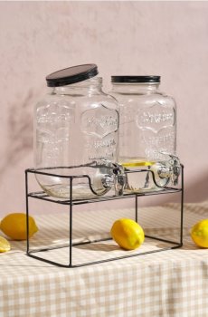 Диспенсери для напоїв з краником на підставці - clear
