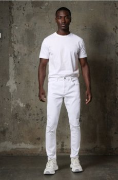 Джинси slim fit із потертостями - білий