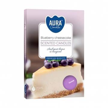 Ароматическая свеча Bispol Scented Candle Aura Blueberry Cheesecake, 6 шт (p15-359)