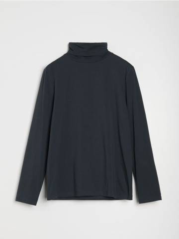 Хлопковая водолазка basic - steel blue Хлопковая водолазка basic - steel blue
