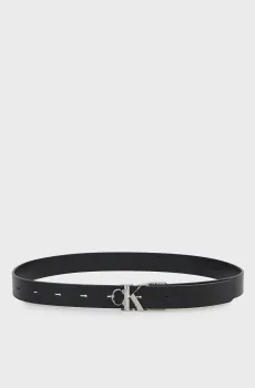 Женский черный кожаный двусторонний ремень FACET CK PEBBLE REV/ADJ 25MM Черный 85 Calvin Klein LV04F7044G