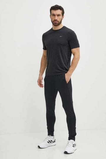 Футболка для тренинга Reebok Chill Athlete 2.0 цвет чёрный меланж 100075786 Футболка для тренинга Reebok Chill Athlete 2.0 цвет чёрный меланж 100075786
