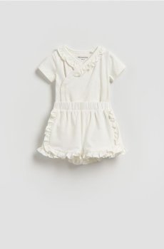 Reserved - Бавовняний комплект із шортами - кремовий - 708IM-01X