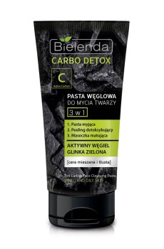 Паста для лица Bielenda Carbo Detox Paste Угольная очищающая для смешанной и жирной кожи 3в1, 150 г