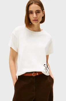 Женская белая футболка SCRIPT Белый XXS Tommy Hilfiger WW0WW47314