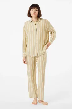 Женская бежевая рубашка в полоску BERRI Бежевый M Etam 6537691