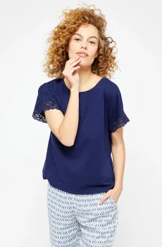 Женская темно-синяя футболка DABIA Синий S Etam 6514746