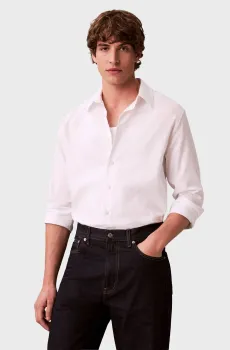 Мужская белая рубашка JACQUARD EASY Белый M Calvin Klein LV04LE111G
