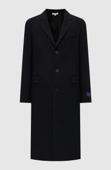 Черное пальто с шерстью