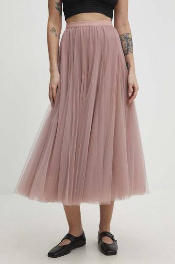 Юбка Answear Lab цвет розовый maxi расклешённая Юбка Answear Lab цвет розовый maxi расклешённая