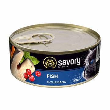 Влажный корм для требовательных кошек Savory Cat Can Adult с рыбой, 100 г Влажный корм для требовательных кошек Savory Cat Can Adult с рыбой, 100 г