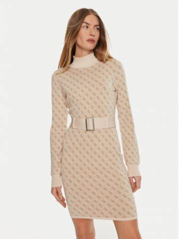 Guess Трикотажна сукня Lise W4BK43 Z37K0 Бежевий Regular Fit Guess Трикотажна сукня Lise W4BK43 Z37K0 Бежевий Regular Fit