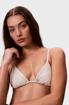 Женский серый лиф от купальника с узором TRIANGLE Серый S Calvin Klein LV00Q62697