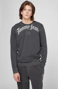 Мужской темно-серый свитшот TJM RLX GRUNGE ARCH CREW Серый S Tommy Jeans DM0DM17792