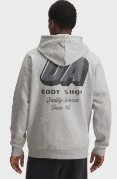 Мужское серое худи UA Rival Fleece HBR Logo HD Серый XXL Under Armour 6003955-011