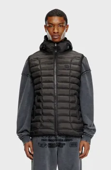 Мужской черный жилет W-TEMPLE Черный 46 Diesel A14718 0BHAZ