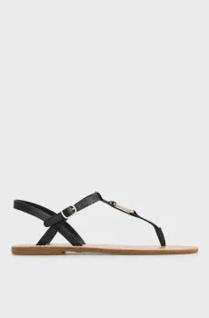 Женские черные кожаные сандалии THONG Черный 36 Tommy Hilfiger FW0FW09127