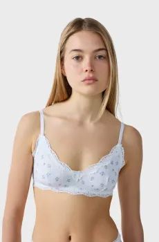 Женский белый бюстгальтер с мягкой треугольной чашкой с узором CHOUCHOUTTE Белый S Etam 6553696