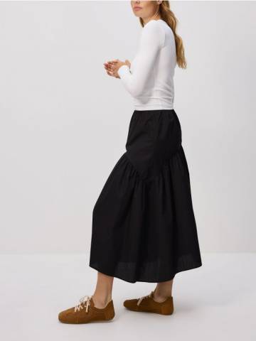 Reserved - Спідниця з оборками - чорний - 373FB-99X