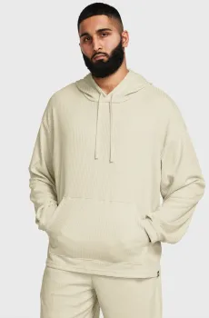 Мужское бежевое худи UA Rival Waffle Hoodie Бежевый S Under Armour 1383108-273