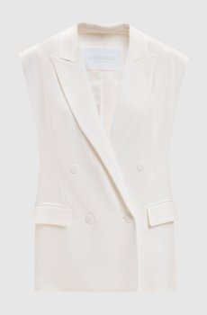 Белый двубортный жилет с монограммой
