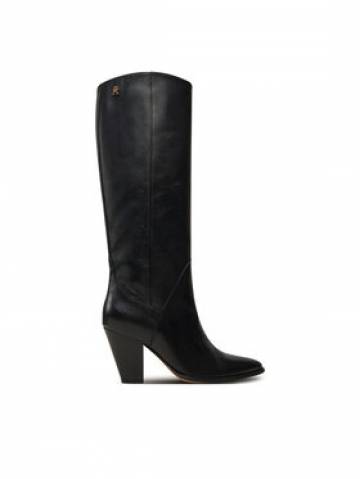 Tommy Hilfiger Чоботи High Cowboy Heel Boot Leather FW0FW08296 Чорний Tommy Hilfiger Чоботи High Cowboy Heel Boot Leather FW0FW08296 Чорний