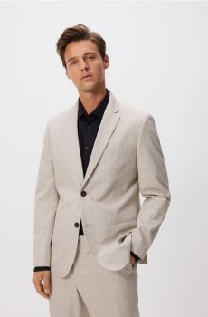 Reserved - Картатий блейзер slim fit - бежевий - 8424H-80P