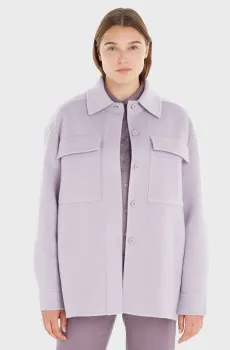 Женская сиреневая шерстяная рубашка-пальто DOUBLE FACED Сиреневый 38 Calvin Klein K20K205856