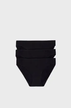 Женские черные трусики (3 шт) Черный L womensecret 7682867