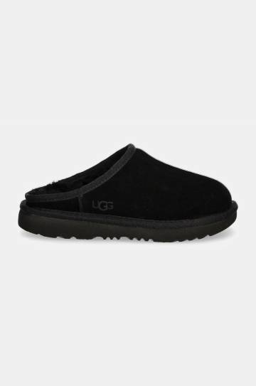 Детские замшевые тапочки UGG KIDS CLASSIC SLIP-ON цвет чёрный 1161030K Детские замшевые тапочки UGG KIDS CLASSIC SLIP-ON цвет чёрный 1161030K