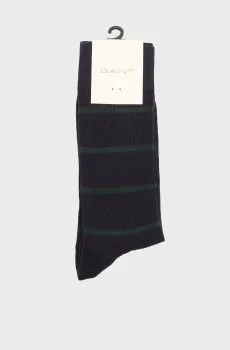 Мужские темно-синие носки в полоску STRIPED RIB SOCKS Синий 40-42 Gant 9960332