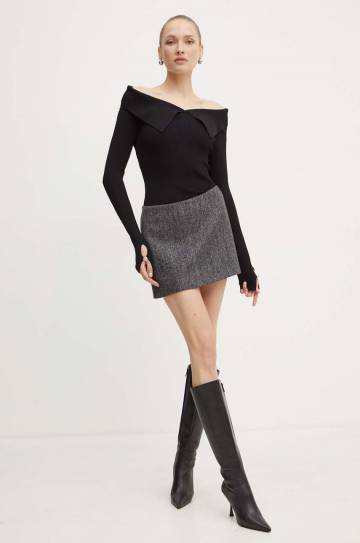 Шерстяная юбка Pinko цвет чёрный mini прямая 104358 A274 Шерстяная юбка Pinko цвет чёрный mini прямая 104358 A274