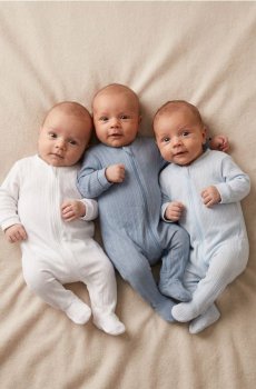 Бавовняні чоловічки з трикотажу в рубчик 3 pack - блакитний