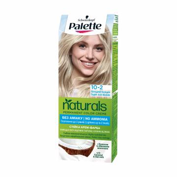 Безаммиачная краска для волос Palette Naturals Permanent Color Creme, 10-2 Холодный блондин, 110 мл Безаммиачная краска для волос Palette Naturals Permanent Color Creme, 10-2 Холодный блондин, 110 мл
