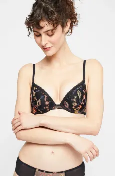 Женский черный бюстгальтер пуш-ап ETOILE Черный 75C Etam 6515459