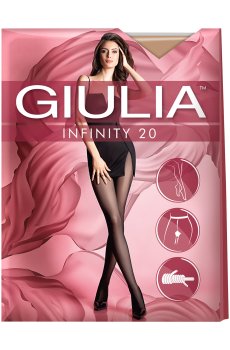 Колготки женские Giulia Infinity классические, без шортиков, 20 DEN, Cappuccino, размер 5